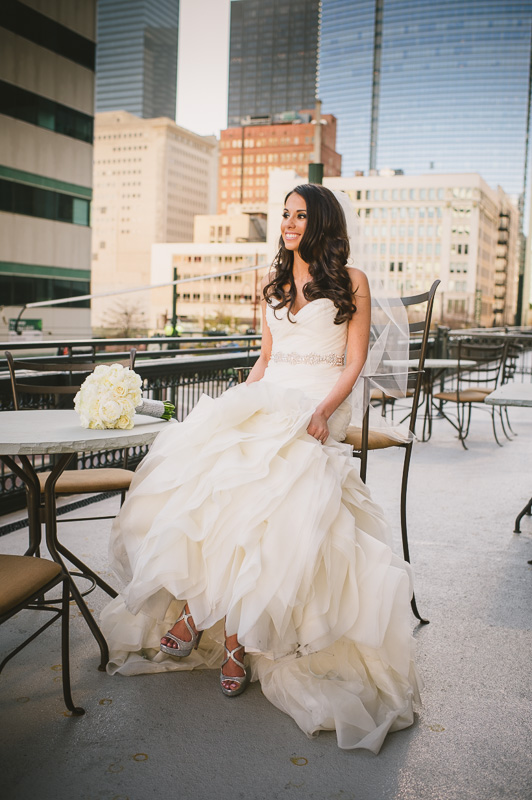 Jennifer on the terrace at The Rice Hotel, outside The Crystal Ballroom