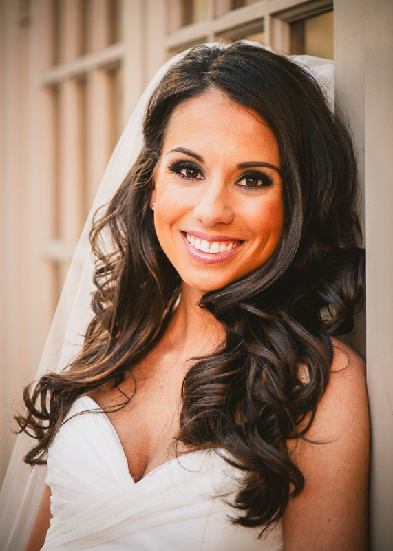 Beautidul bride, Jennifer on the terrace at The Crystal Ballroom, The Rice Hotel, Houston