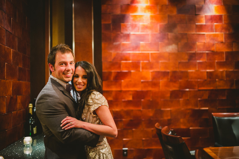 Brandon and Jennifer at Vic and Anthony's, Houston during their rehearsal dinner.