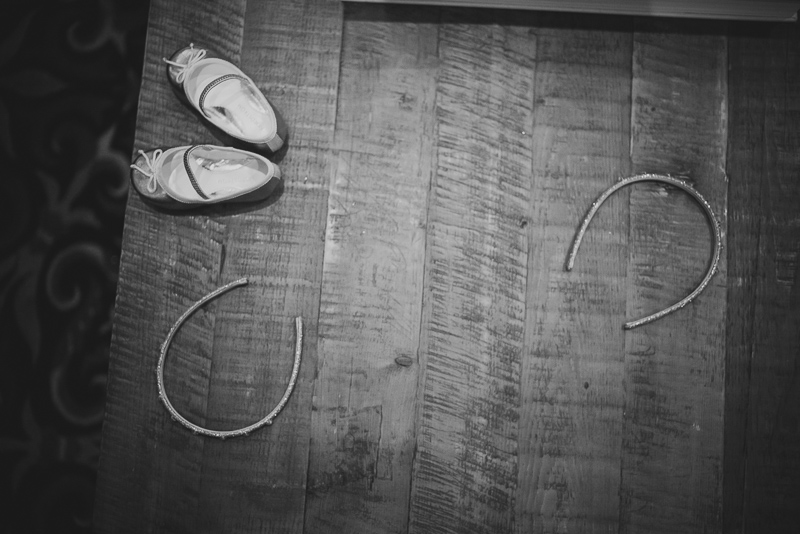 Still life, geometry, Flower girls shoes.