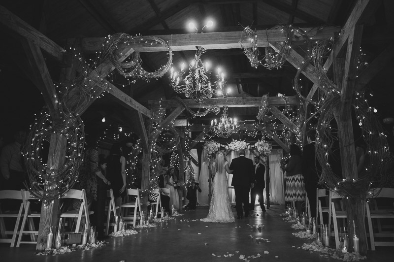 father walks bride down the aisle