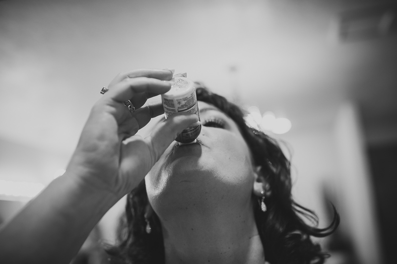 Bride drinks 4 house energy bottle