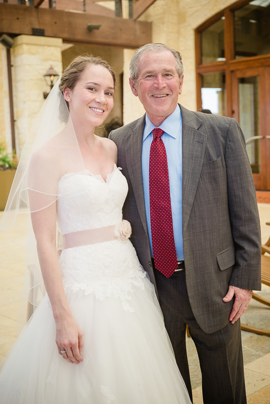 President George W.Bush with bride, Lauren on her wedding day
