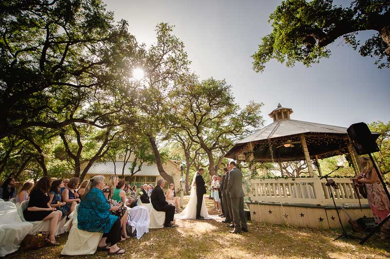 Wedding ceremony at Twelve Oaks Hill Country Inn