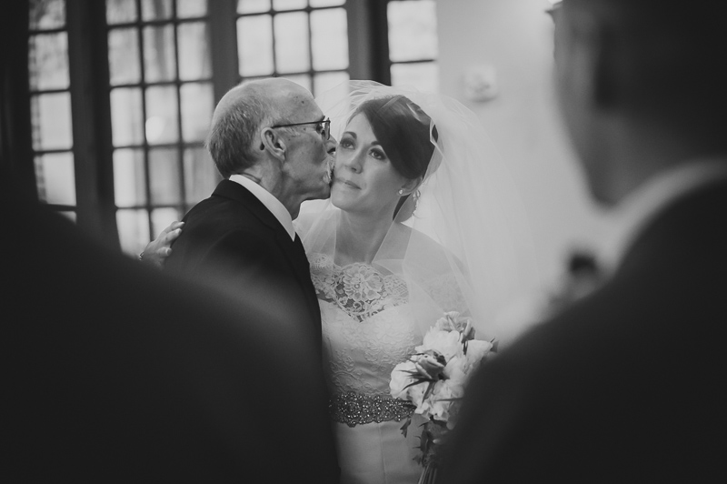 Father kisses bride- Philip Thomas Photography - Houston wedding photographer- w wedding at Julia Ideson Library