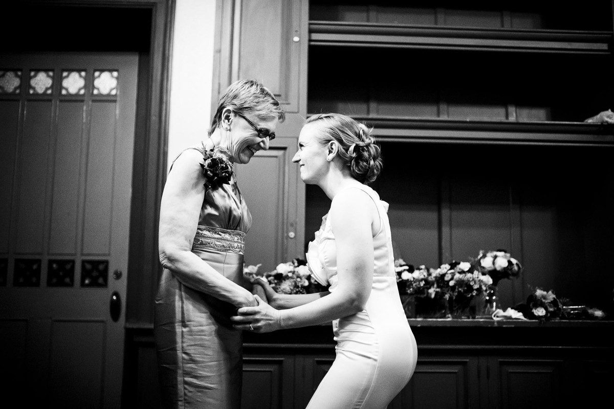 Mother and daughter excited prior to the wedding ceremony, Witte Museum, San Antonio, Texas.