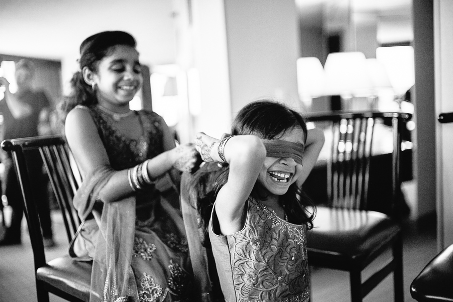 Flower girls playing Sheraton Mahwah Hotel New Jersey