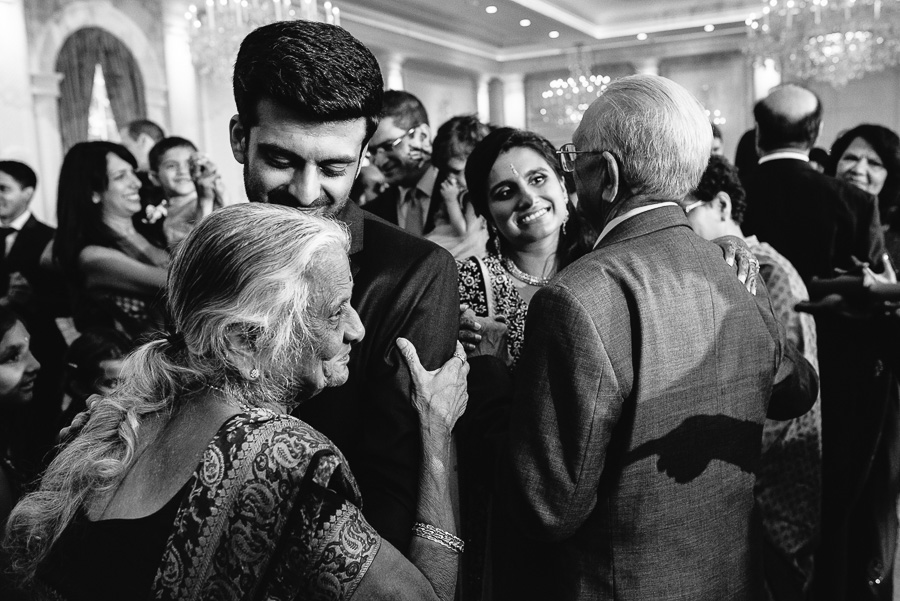 Generational hug Holding hands at South Asian Reception Rockleigh Country Club, New Jersey