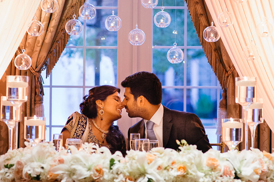 Kissing couple  Wedding Rockleigh Country Club, New Jersey