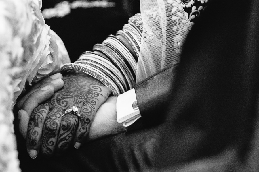 Holding hands at South Asian Wedding Rockleigh Country Club, New Jersey