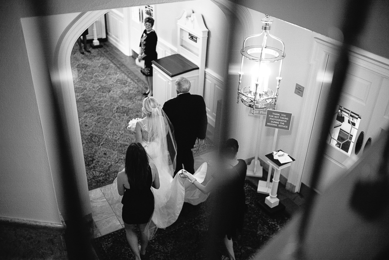 Father and bride await ceremony at St. Luke's Houston