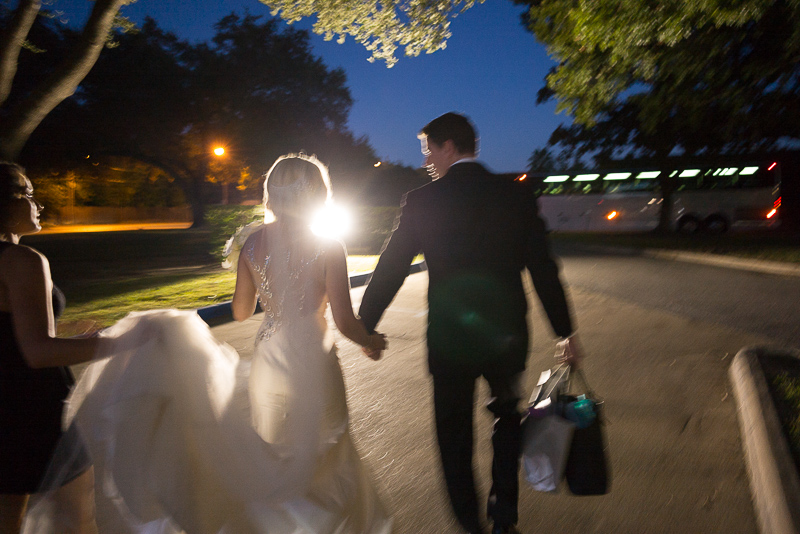 Couple leave St. Luke's church, Houston after the ceremony