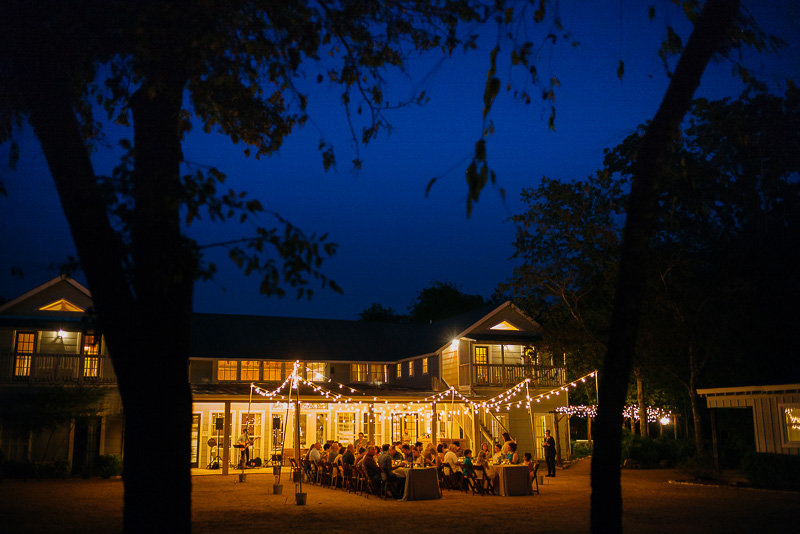 Rehearsal Dinner at dusk Hoffman Haus