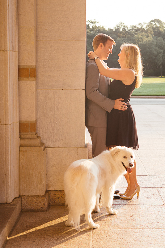 Couple under arch at Rice University