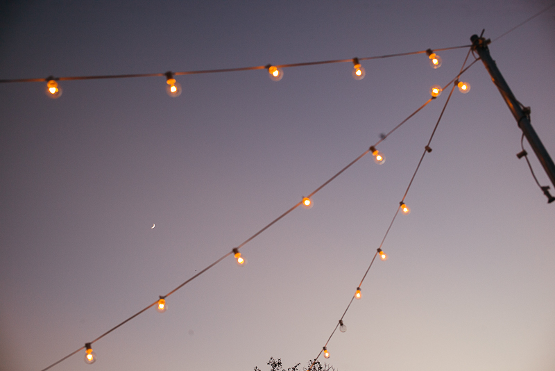 Lights against dusk Hoffman Haus Frederickburg