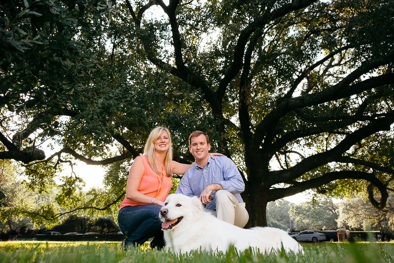 Engagement shoot - JONATHAN & KATHRYN and their dog at Rice University