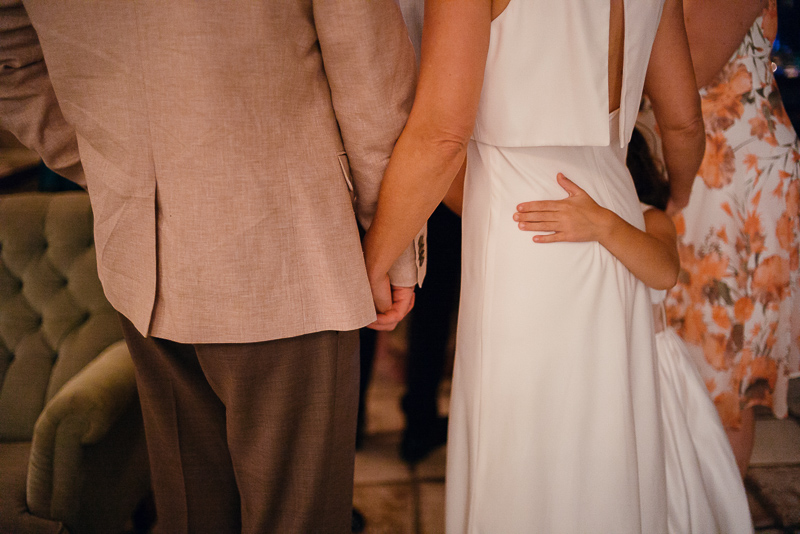 Hands at Hoffman Haus Wedding reception