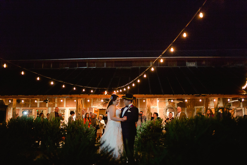 Bride and groom first dance at welfare cafe Boerne