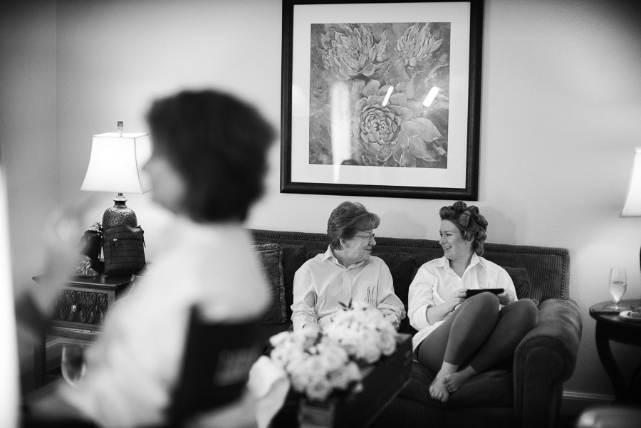 Kristin and her mother at Westin Riverwalk - wedding preperation