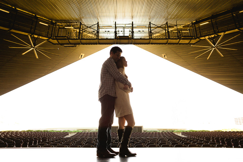 Hermann Park Engagement Session at Miller Outdoor theatre