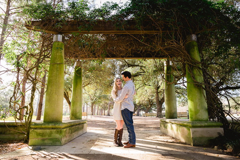 Hermann Park Engagement at O.Jack Mitchell Garden