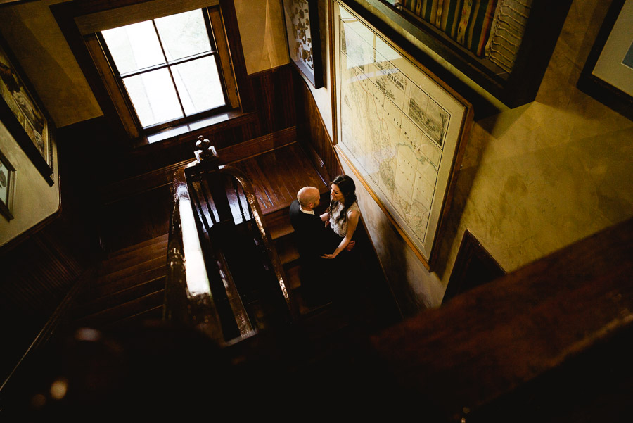 Jonathan and Shelley on the original staircase The Bryan Museum 