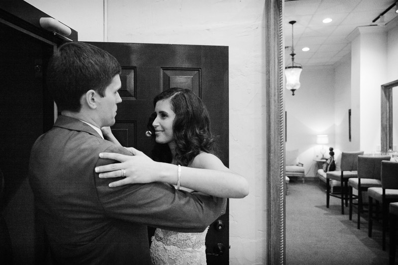 Michelle and Patrick practice their first dance