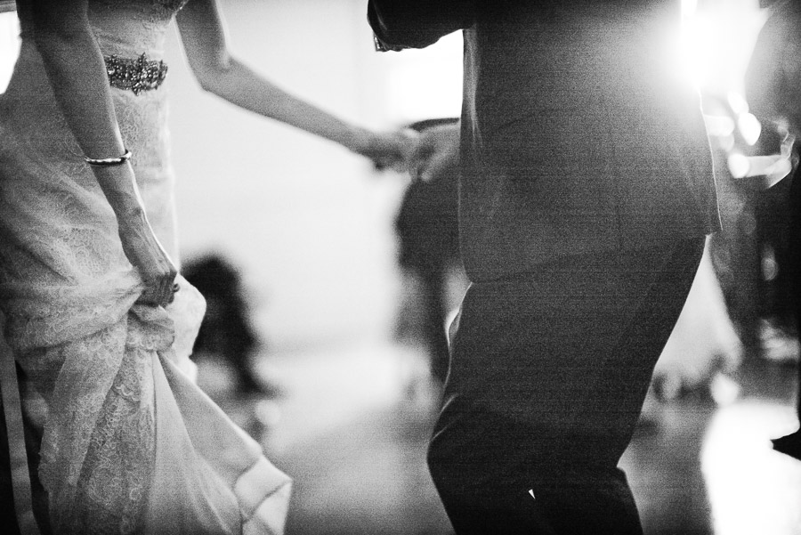 Couple dancing Leica Noctilux wedding reception Houston Heights Fire Station