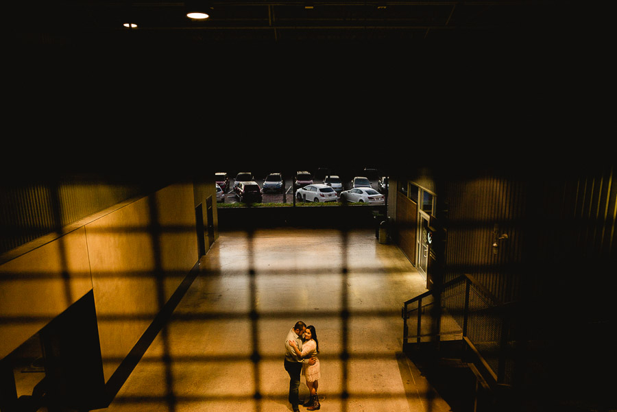 Couple engaged dancing slow at Pearl Brewery San Antonio