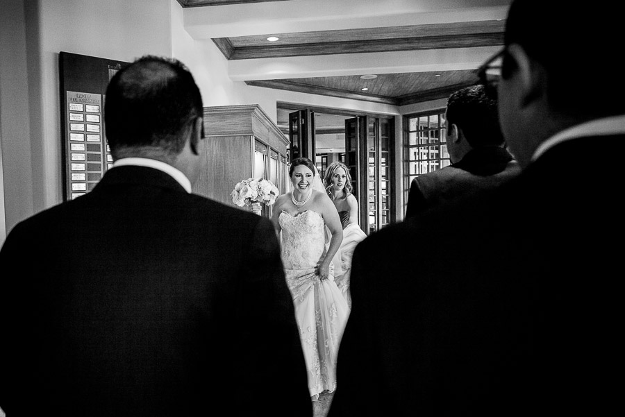 Bride passing through Dominion Country Club Wedding