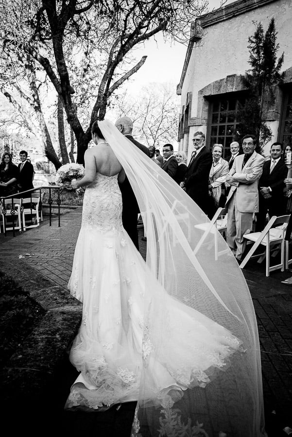 Dominion Country Club Wedding bride walking down the aisle