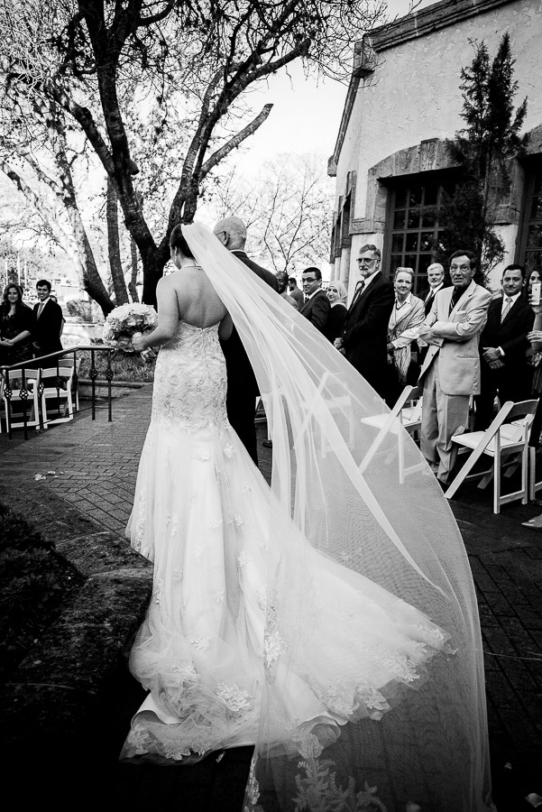 Dominion Country Club Wedding bride walking down the aisle