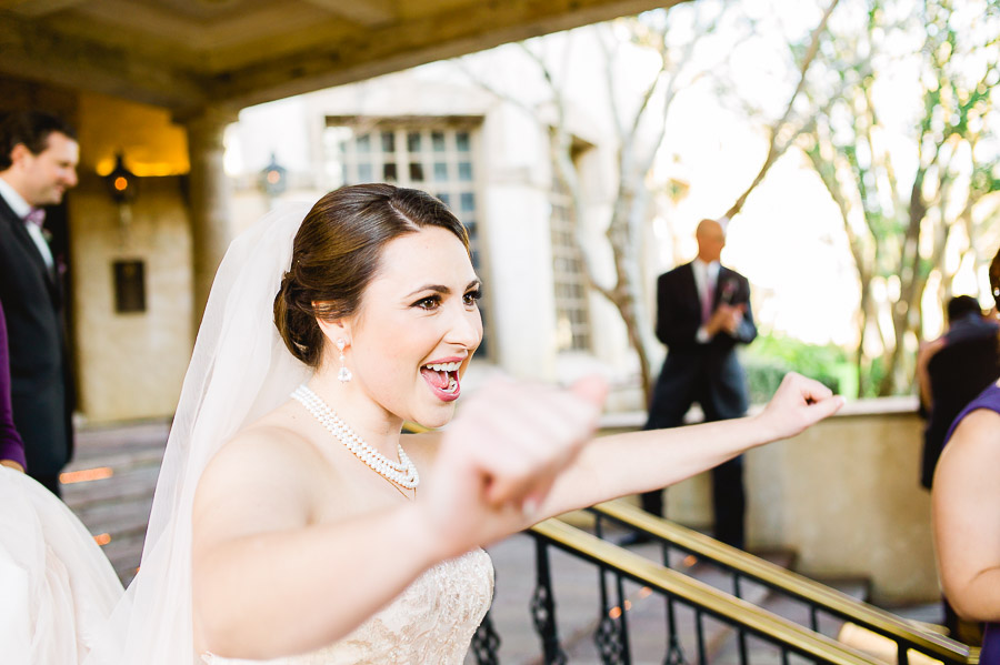 Bride ecstatic at Dominion Country Club Wedding