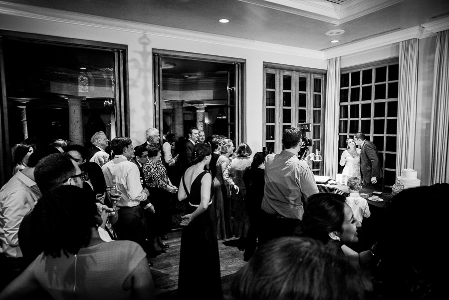 Dominion Country Club Wedding Reception couple kiss