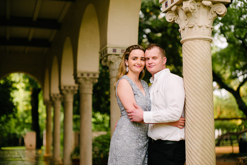 Landa Library Engagement Photos-by library arches