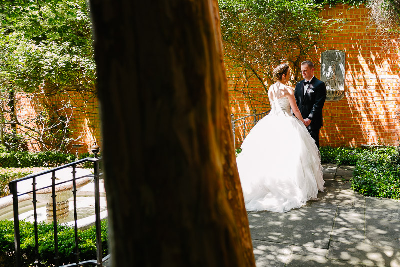 Private moment at a Margarite B. Parker Chapel wedding San Antonio, Texas