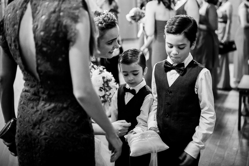 Shy ring bearers at a wedding Margarite B. Parker Chapel San Antonio, Texas