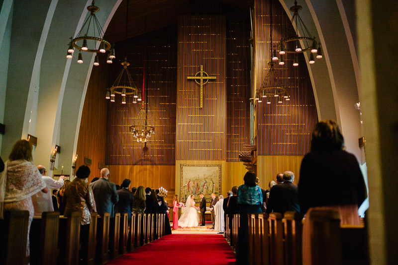 Margarite B. Parker Chapel wedding ceremony low angle