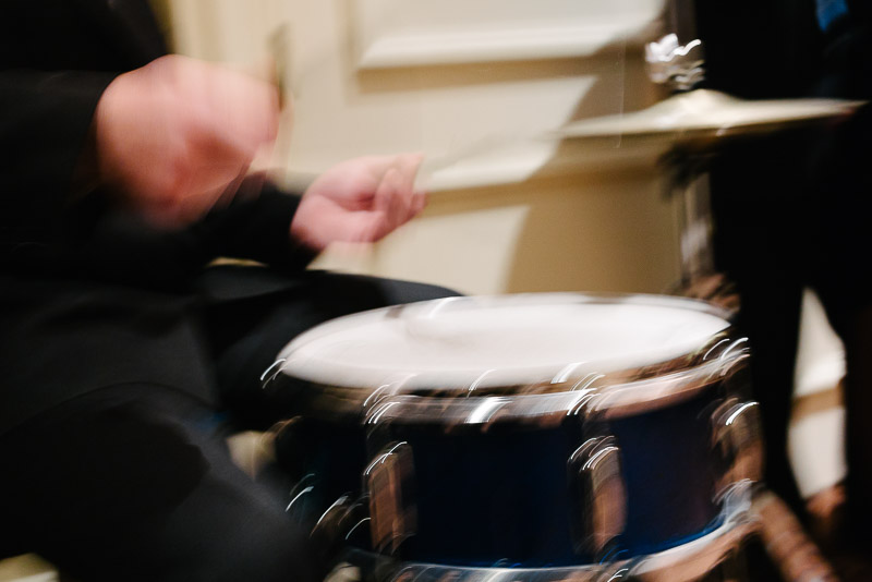 blurred action shot of drummer