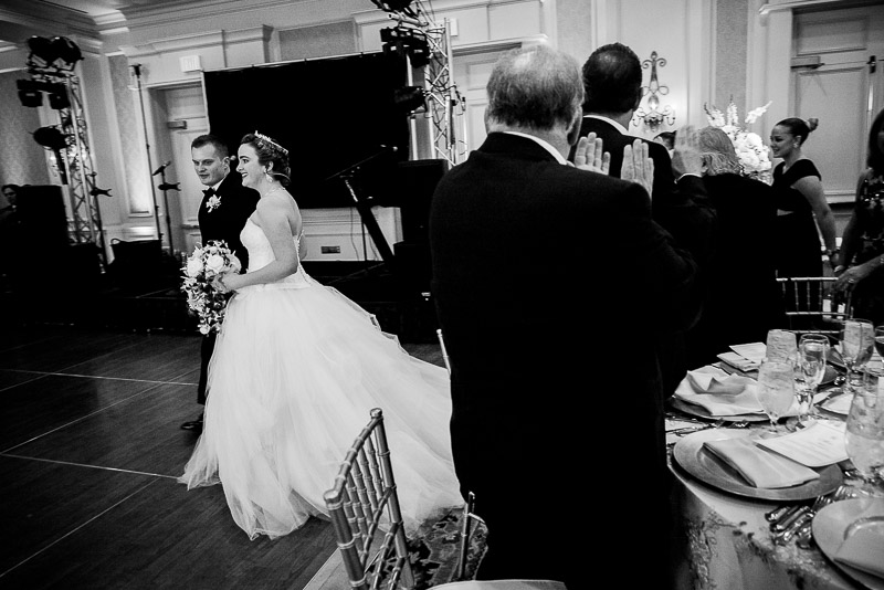 Couple enter wedding reception at The Westin Riverwalk, San Antonio, Texas