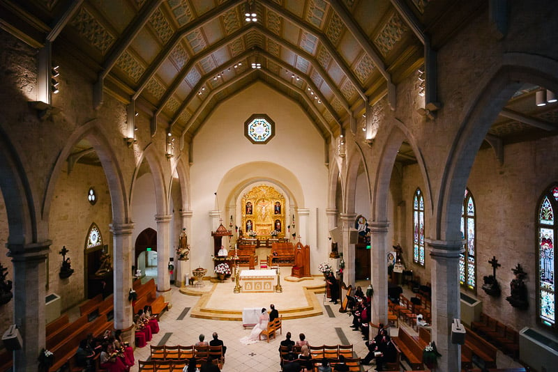 Catholic wedding ceremony at San Fernando Cathedral, San Antonio, Texa
