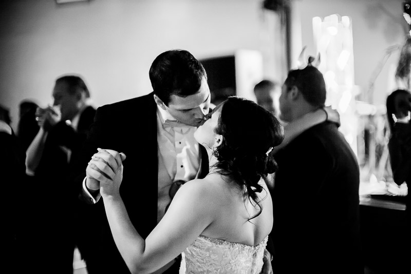 Couple last kiss wedding reception Pearl Brewery, San Antonio, Texas
