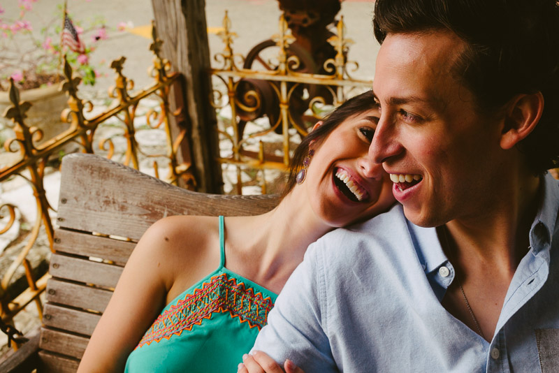 Cute shot of couple hugging in Gruene Texas Engagement Session-Philip Thomas