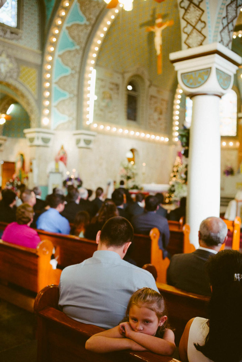wide angle shot of wedding ceremony at immaculate-heart-of-mary-church-philip-thomas-photography