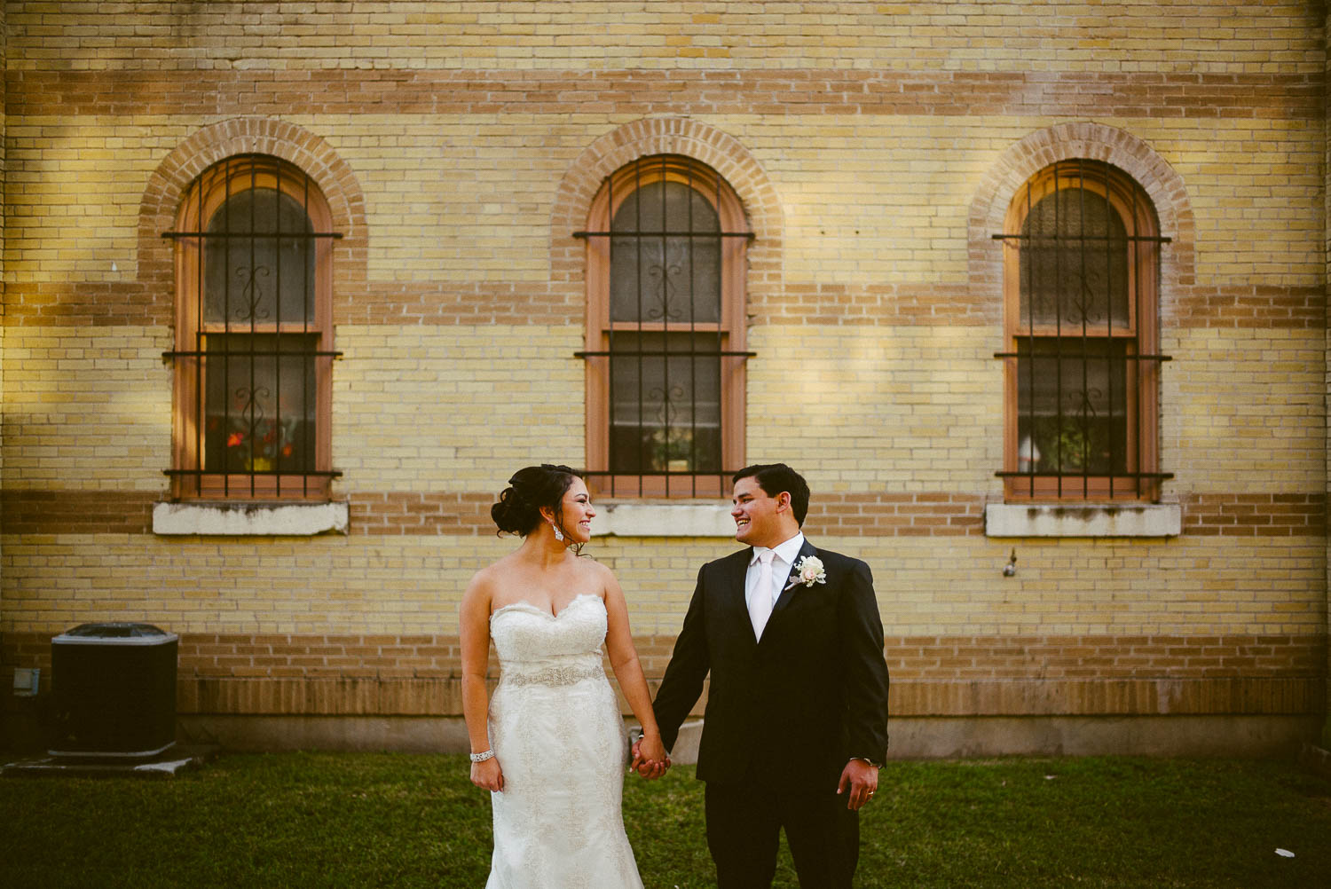 Couple pose outside the immaculate-heart-of-mary-church-philip-thomas-photography