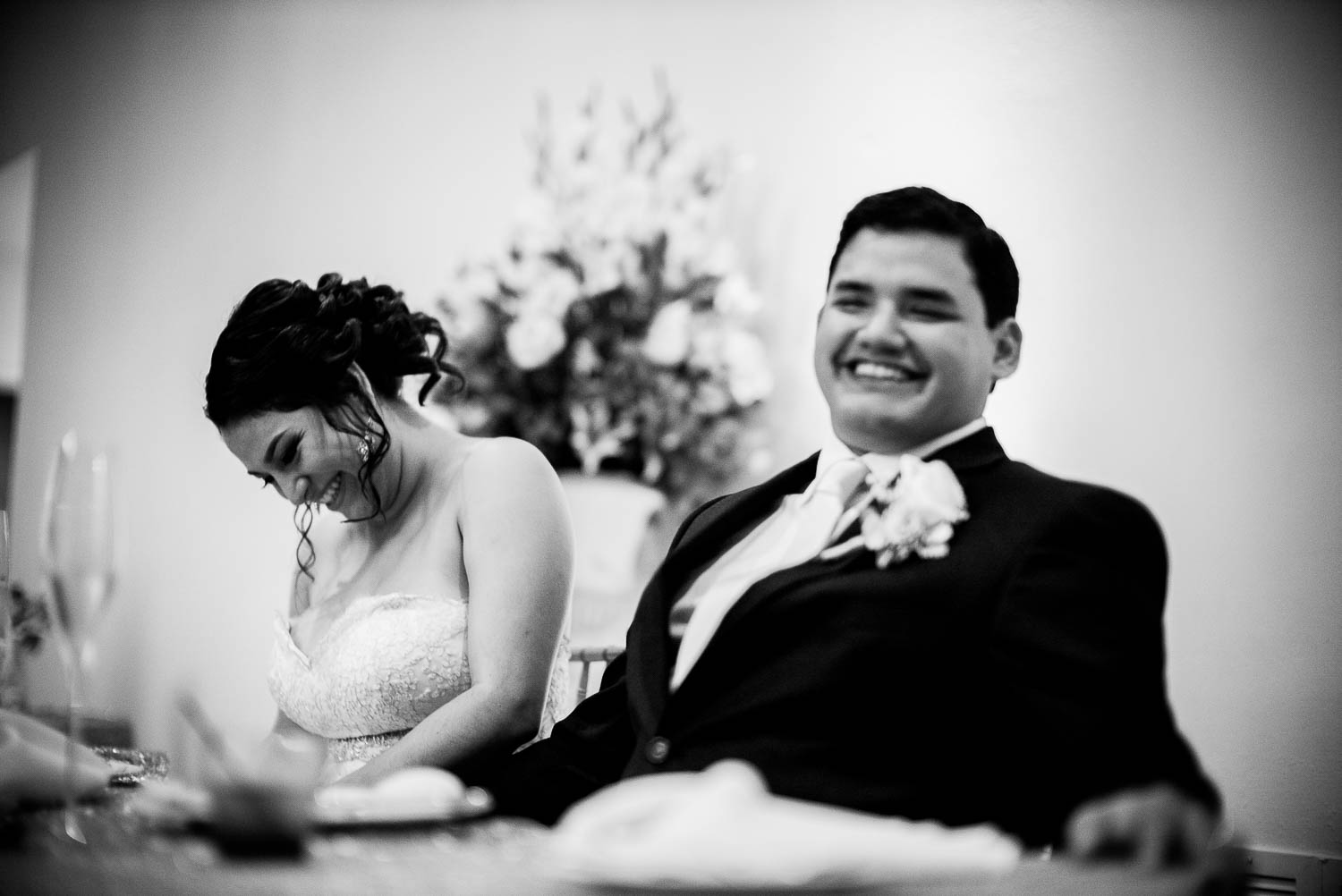 During wedding reception toast couple laugh granberry-hills-weddings-philip-thomas-photography