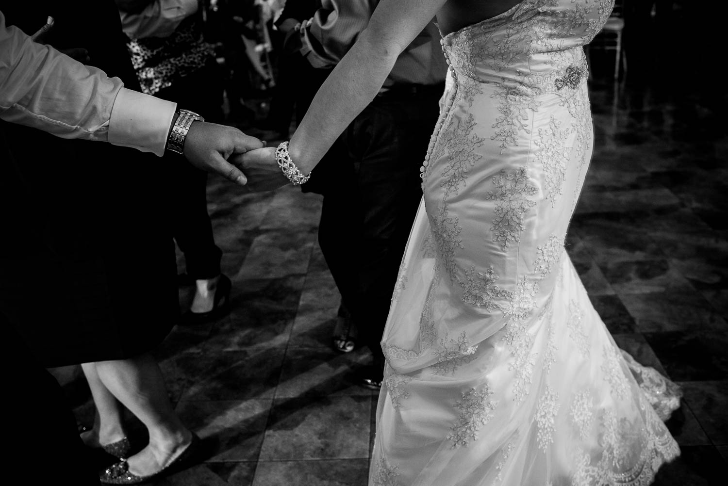 Couple cross wedding reception dance floor at Granberry Hills Wedding, Philip Thomas Photography