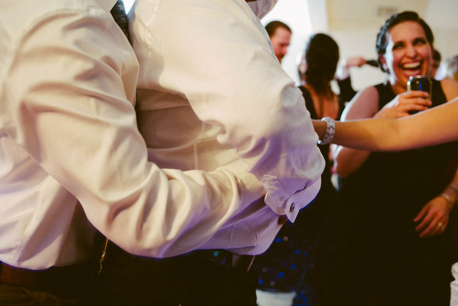 Two male guests dancing closely at wedding reception Immaculate Heart, Granberry Hills Wedding, Philip Thomas Photography