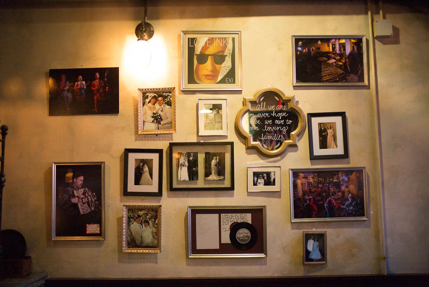 Republic pictures frames adorn the walls at a Takoma Park wedding Washington DC Leica Wedding photographer-Philip Thomas