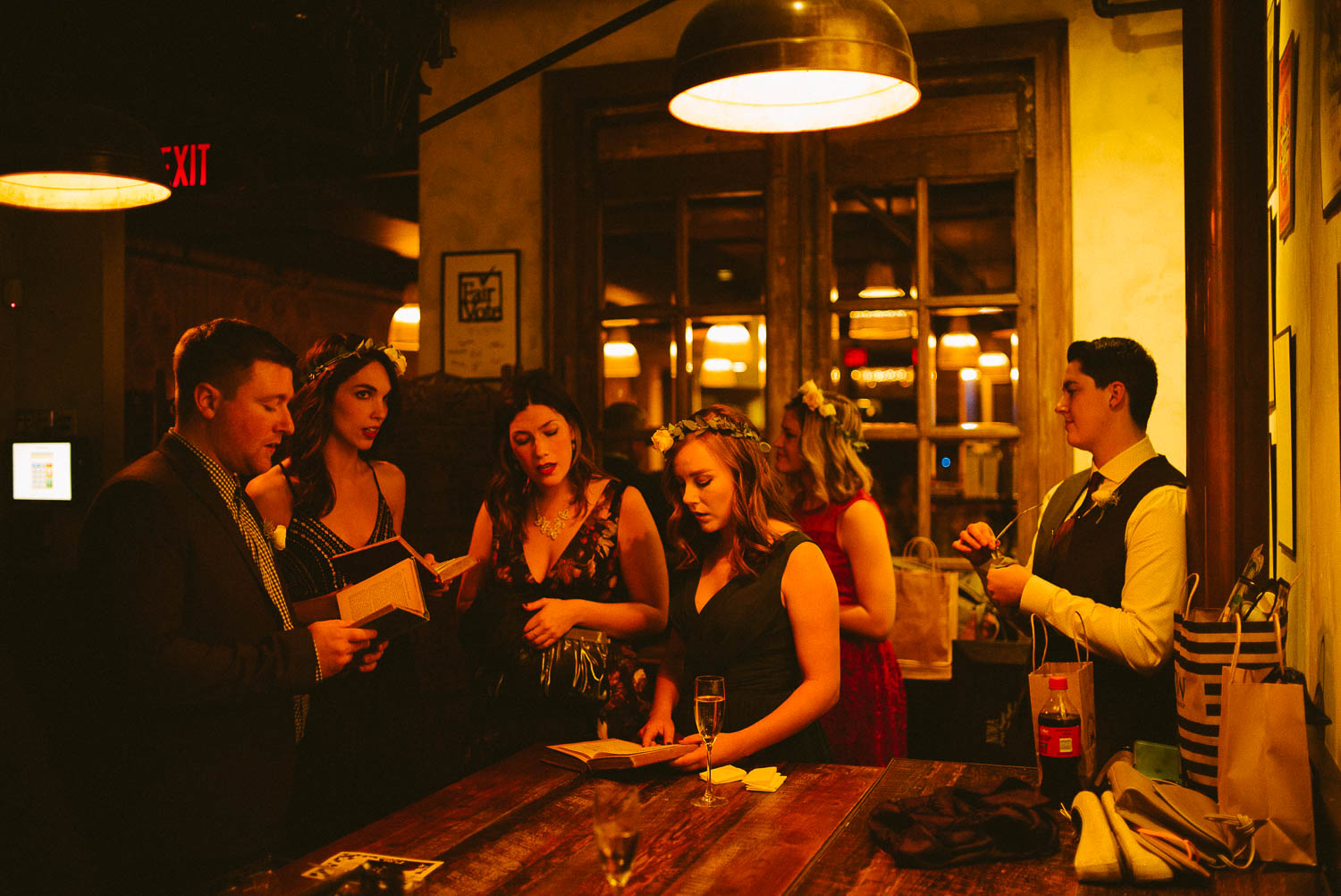 A quartet of singers practise a song in Takoma Park Washington D.C-Leica Wedding photographer-Philip Thomas